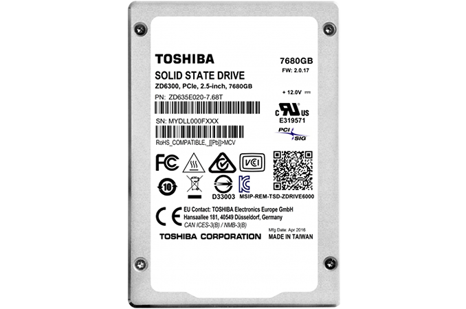 Toshiba представила новый SSD на 7.68 ТБ - ZD6300