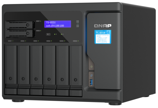 QNAP представила сетевое хранилище с 8 отсеками TS-855X
